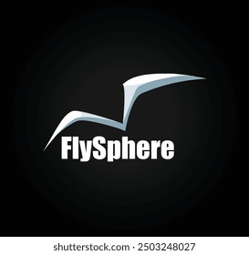 Creative FlySphere Logo. Simple Bird Fly Sign, Modern Style. Bussines Finance Progress Logo Icon Symbol Vector Design Inspiration.