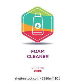 Creative (Foam cleaner) Icon ,Vector sign.