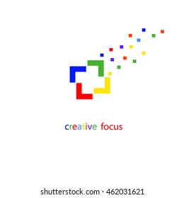 creative focus logo, photographer logo, vector illustration