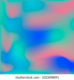 Creative foil hologram background. Vibrant cosmic vector. Abstract iridescent fluid  motion texture.  Holographic foil backdrop. Vector design template.
