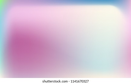 Creative foil hologram background. Vibrant cosmic vector. Abstract iridescent fluid  motion texture. Holographic foil backdrop. Gradient mesh. White Pink Violet Blue.