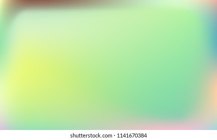 Creative foil hologram background. Vibrant cosmic vector. Abstract iridescent fluid  motion texture. Holographic foil backdrop. Gradient mesh. Orange Violet Blue Green.