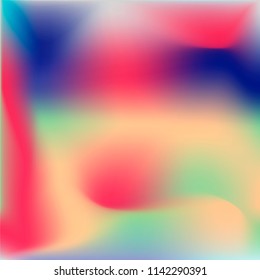 Creative foil hologram background. Vibrant cosmic vector. Abstract iridescent fluid  motion texture.  Holographic foil backdrop. Vector design template.
