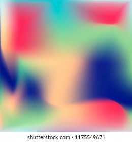 Creative foil hologram background. Vibrant cosmic vector. Abstract iridescent fluid  motion texture.  Holographic foil backdrop. Vector design template.
