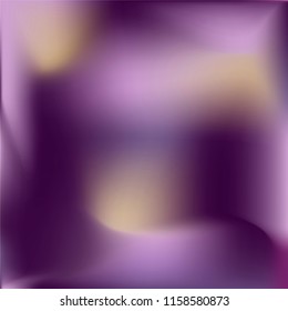 Creative foil hologram background. Violet vibrant cosmic vector. Abstract iridescent fluid  motion texture.  Holographic foil backdrop. Vector design template