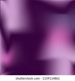 Creative foil hologram background. Violet vibrant cosmic vector. Abstract iridescent fluid  motion texture.  Holographic foil backdrop. Vector design template