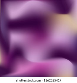 Creative foil hologram background. Violet vibrant cosmic vector. Abstract iridescent fluid  motion texture.  Holographic foil backdrop. Vector design template