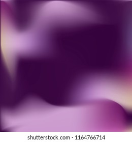 Creative foil hologram background. Violet vibrant cosmic vector. Abstract iridescent fluid  motion texture.  Holographic foil backdrop. Vector design template