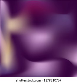 Creative foil hologram background. Violet vibrant cosmic vector. Abstract iridescent fluid  motion texture.  Holographic foil backdrop. Vector design template