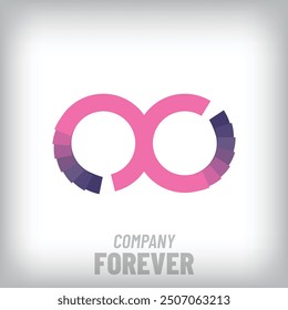 Creative folding infinity sign modern logo. Corporate company and balance icon set. vector