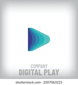 Creative folding play sign modern logo. Corporate company and multimedia icon set. vector