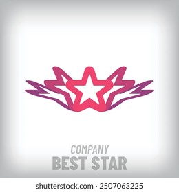 Creative folding star modern logo. Corporate company and success icon set. vector