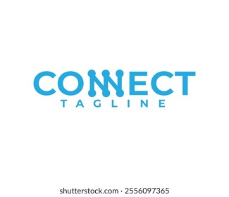 creative font connect with double n united logo design