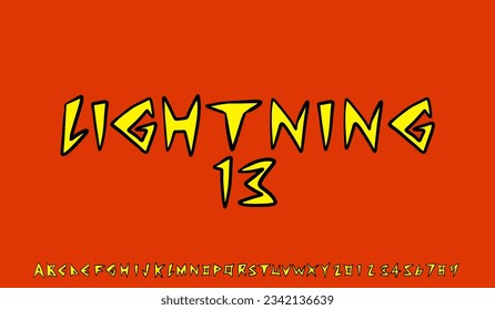 creative font design ,alphabet, number, and lightning type
