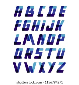 Creative Font Design, Elegant Blue Font Icon set