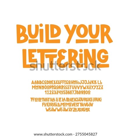 Creative Font with Ligatures. Funny Modern Alphabet. Quirky Typographic Design. Decorative Custom Letters Typo. 