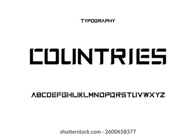 creative font logo design, modern font, bold font, cut out  font design, for movie, racing, fashion, song, sport, cricket, headlines, vector illustration 