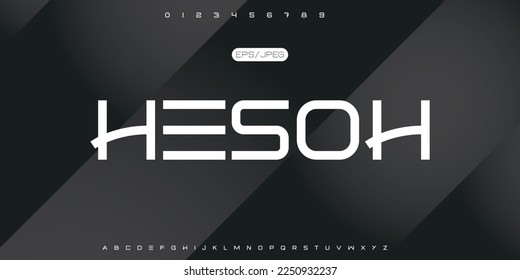 Kreative Schriftart. Moderne abstrakte digitale Technologie-Schriftart. Logo kreative Schriftart, Typ, Technologie, Film, digital, Musik, Film. Schriftarten und Illustrationen im Vektorformat.