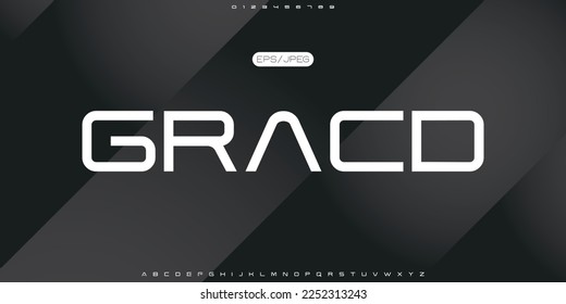 Creative font. Modern abstract digital tech font. Logo creative font, type, technology, movie, digital, music, movie. Fonts and illustration in vector format.