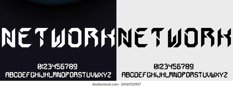 Creative font. Modern abstract digital tech font. Logo creative font, type, technology, movie, digital, music, movie. Fonts and illustration in vector format.