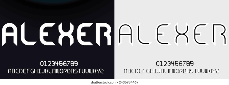 Creative font. Modern abstract digital tech font. Logo creative font, type, technology, movie, digital, music, movie. Fonts and illustration in vector format.