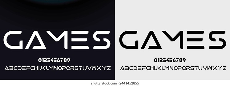 Creative font. Modern abstract digital tech font. Logo creative font, type, technology, movie, digital, music, movie. Fonts and illustration in vector format.