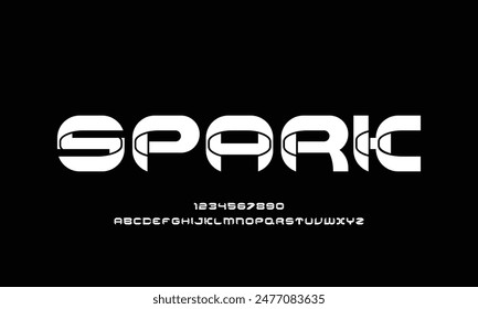 Creative font. Modern abstract digital tech font. Logo creative font, type, technology, movie, digital, music, movie. Fonts and illustration in vector format.