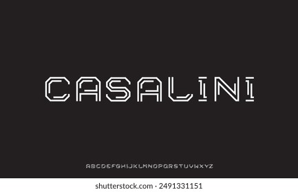 Creative font. Modern abstract digital tech font. Logo creative font, type, technology, movie, digital, music, movie. Fonts and illustration in vector format.