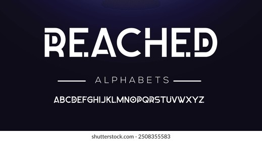 Creative font. Modern abstract digital tech font. Logo creative font, type, technology, movie, digital, music, movie. Fonts and illustration in vector format.