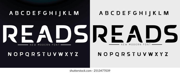 Creative font. Modern abstract digital tech font. Logo creative font, type, technology, movie, digital, music, movie. Fonts and illustration in vector format.