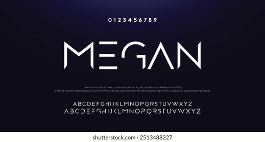 Creative font. Modern abstract digital tech font. Logo creative font, type, technology, movie, digital, music, movie. Fonts and illustration in vector format.