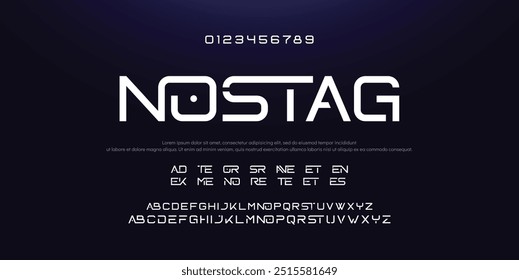 Creative font. Modern abstract digital tech font. Logo creative font, type, technology, movie, digital, music, movie. Fonts and illustration in vector format.