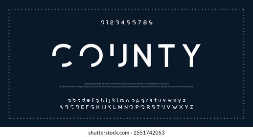 Creative font. Modern abstract digital tech font. Logo creative font, type, technology, movie, digital, music, movie. Fonts and illustration in vector format.