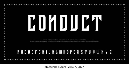 Creative font. Modern abstract digital tech font. Logo creative font, type, technology, movie, digital, music, movie. Fonts and illustration in vector format.