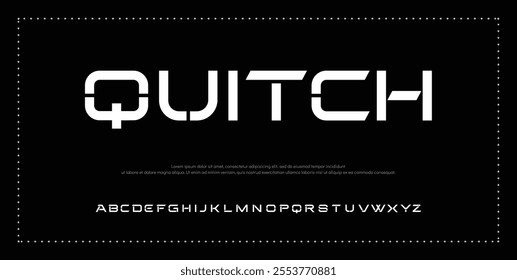 Creative font. Modern abstract digital tech font. Logo creative font, type, technology, movie, digital, music, movie. Fonts and illustration in vector format.