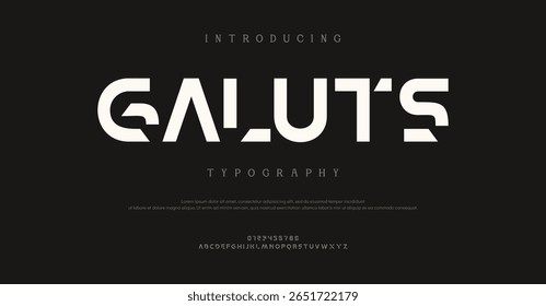 Creative font. Modern abstract digital tech font. Logo creative font, type, technology, movie, digital, music, movie. Fonts and illustration in vector format