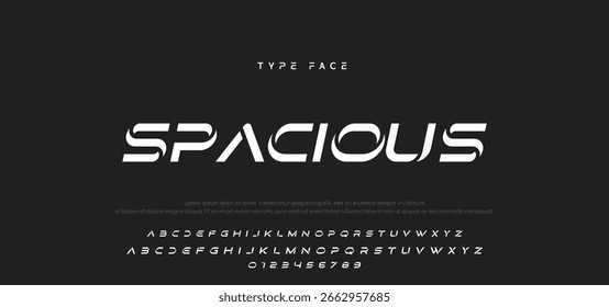 Creative font. Modern abstract digital tech font. Logo creative font, type, technology, movie, digital, music, movie. Fonts and illustration in vector format.