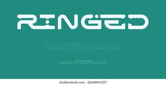Creative font. Modern abstract digital tech font. Logo creative font, type, technology, movie, digital, music, movie. Fonts and illustration in vector format.