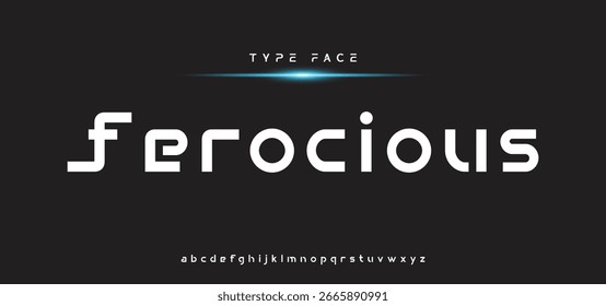 Creative font. Modern abstract digital tech font. Logo creative font, type, technology, movie, digital, music, movie. Fonts and illustration in vector format.
