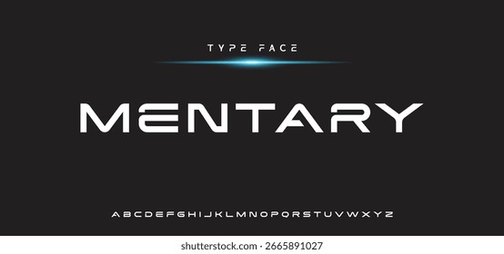 Fonte criativa. Fonte digital abstrata moderna da tecnologia. Fonte criativa logotipo, tipo, tecnologia, filme, digital, música, filme. Fontes e ilustração em formato vetorial.