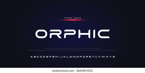 Kreative Schriftart. Moderne abstrakte digitale Schriftart. Logo kreative Schriftart, Typ, Technologie, Film, digital, Musik, Film. Schriften und Illustration im Vektorformat.