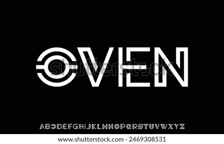 Creative font. Modern abstract digital tech font. Logo creative font, type, technology, movie, digital, music, movie. Fonts and illustration in vector format.