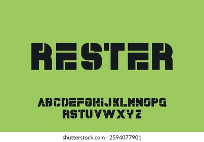 creative font, modern digital font design, sport racing fashion headline for company, typography vector illustration 