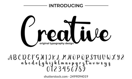 Pincel con estilo pintado con letras mayúsculas del Vector, alfabeto, tipografía