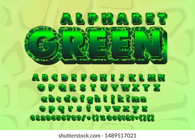 creative font type on green background. Elegant bold font. abstract typography,vector illustration.