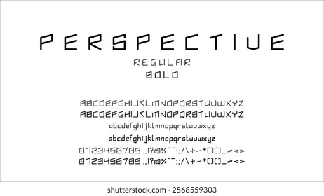 Creative font, uppercase, lowercase, number and symbols. Regular, bold. Typography typeface. Modern abstract digital tech font. Logo creative font. Fonts illustration in vector format.
