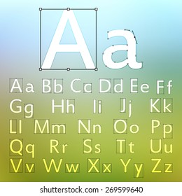 Creative font for your design. Cool set of vector letters of Bezier curves. Font from lines and contours. Alphabet A through Z Vector