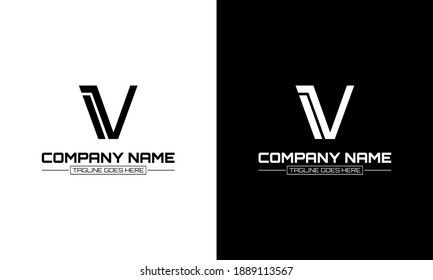 Creative fonts for logo designs. Alphabet V vector illustration