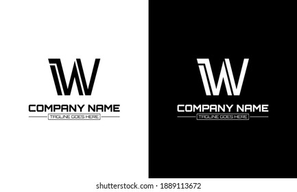  Creative fonts for logo designs. Alphabet W vector illustration