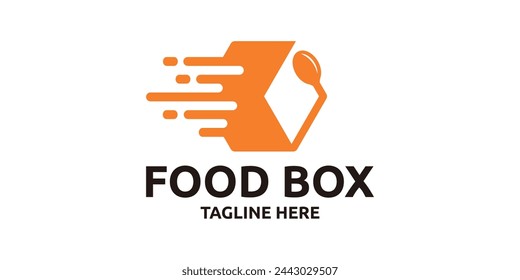 creative food box logo design, delivery, food, fast, logo design template, symbol, icon, vector, creative idea.